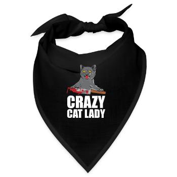 Crazy Cat Lady - Bandana - Schwarz - Vorne