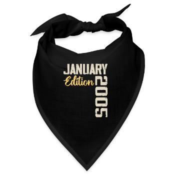 Geburtstagsgeschenk geboren im Januar 2005 - 2005 - Bandana - Schwarz - Vorne