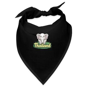 Stolzer Elefant aus Thailand - Bandana - Schwarz - Vorne