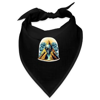 Alienkopf in Pyramide - Bandana - Schwarz - Vorne