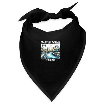 San Antonio Riverwalk, Texas - Bandana - Schwarz - Vorne