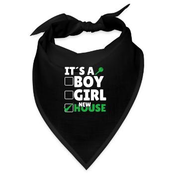 It's A Boy Girl New House - Bandana - Schwarz - Vorne