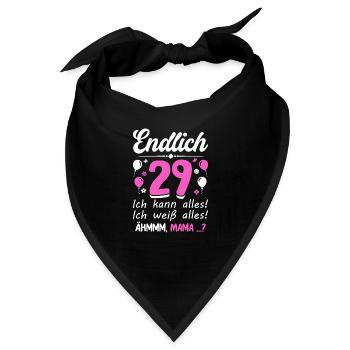 29 Geburtstag Ich Kann Alles Ich Weiß Alles - Bandana - Schwarz - Vorne