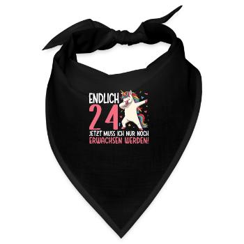 Endlich 24 Jetzt nur noch erwachsen werden - Bandana - Schwarz - Vorne
