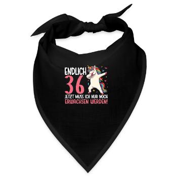 Endlich 36 Jetzt nur noch erwachsen werden - Bandana - Schwarz - Vorne