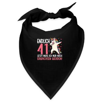 Endlich 41 Jetzt nur noch erwachsen werden - Bandana - Schwarz - Vorne