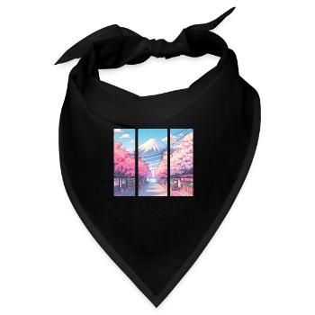 Japanische Kirschblütenstraße - Bandana - Schwarz - Vorne