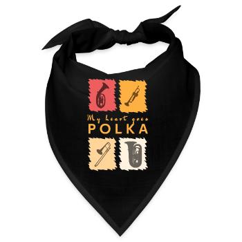 My heart goes Polka - Bandana - Schwarz - Vorne