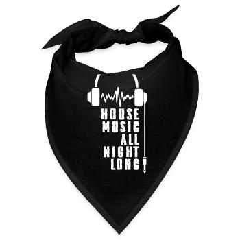 House Music All Night Long DJ - Bandana - Schwarz - Vorne