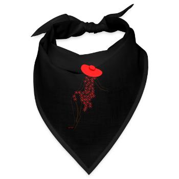Geblümtes Kleid - Bandana - Schwarz - Vorne
