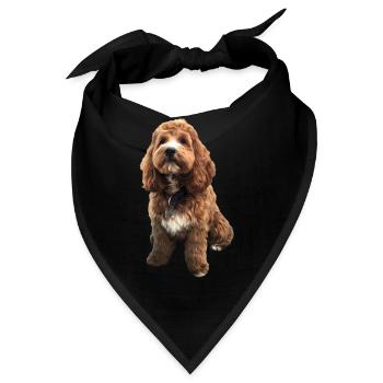 Süße Cavapoo Hund Welpen - Bandana - Schwarz - Vorne