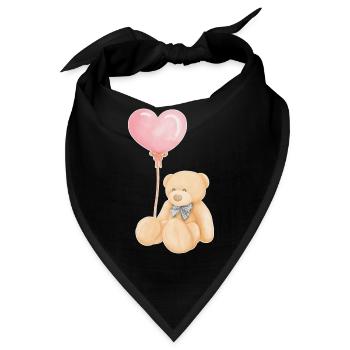 Teddy mit Luftballon - Bandana - Schwarz - Vorne