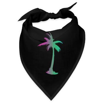 Tropisches Strand Paradies Palmen Regenbogen 9 - Bandana - Schwarz - Vorne