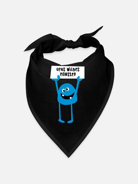 Opa Monster wild Demo Comic coole lustige Sprüche - Bandana - Schwarz - Vorne