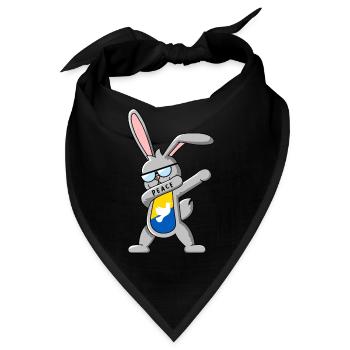 Hase tanzt DAB für Frieden in der Ukraine - Bandana - Schwarz - Vorne