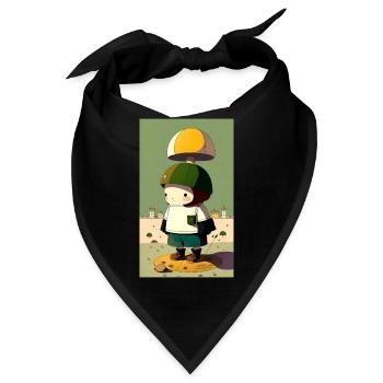 Kinderpilzhut-Knopf - Bandana - Schwarz - Vorne