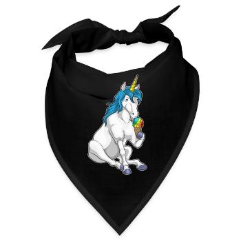 Einhorn Waffeleis - Bandana - Schwarz - Vorne