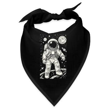 Astronaut auf dem Mars mit Sternen und Planeten - Bandana - Schwarz - Vorne