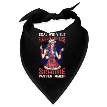 Weihnachtsgeschenk Frauen Plätzchen Lustig Idee - Bandana - Schwarz - Vorne