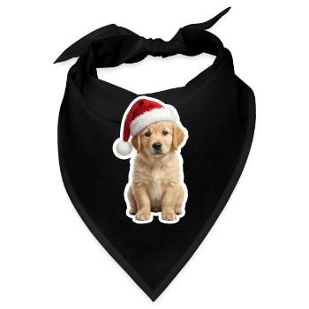 Goldiger Retriever Welpe liebt Weihnachten - Bandana - Schwarz - Vorne