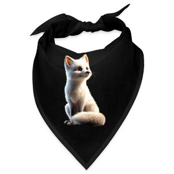 Polarfuchs Schneefuchs Eisfuchs Süßer Weißer Fuchs - Bandana - Schwarz - Vorne