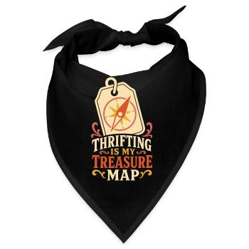 Thrifting Is My Treasure Map - Bandana - Schwarz - Vorne