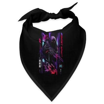 Geister-Neon-Cyberpunk – Halloween - Bandana - Schwarz - Vorne