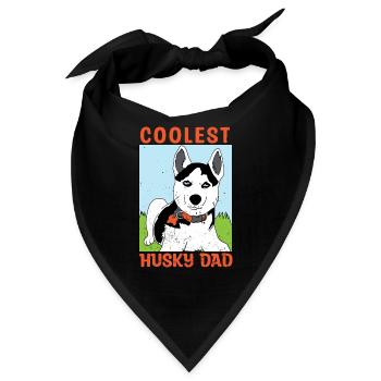 Husky Hund Blaue Augen Hundehalter Huskydad - Bandana - Schwarz - Vorne