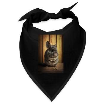 Chinchilla Realistisch Tier - Bandana - Schwarz - Vorne