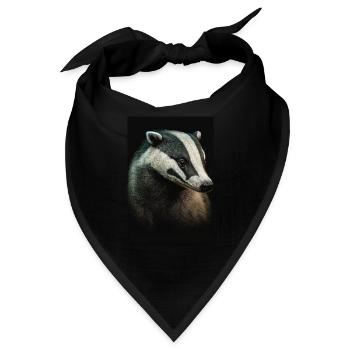 Dachs tier realistisch - Bandana - Schwarz - Vorne