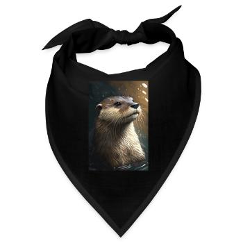 Otter Realistisch Cool Tier - Bandana - Schwarz - Vorne