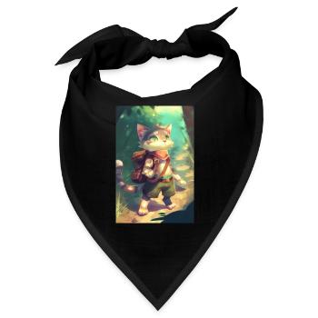 Katze Wandern Abenteur - Bandana - Schwarz - Vorne