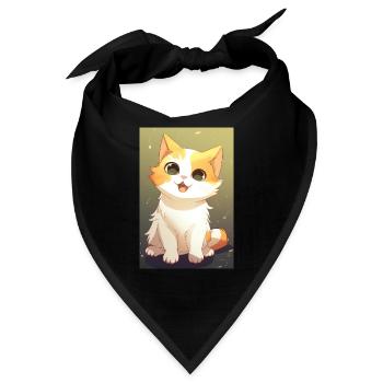 Lustige Katze - Bandana - Schwarz - Vorne