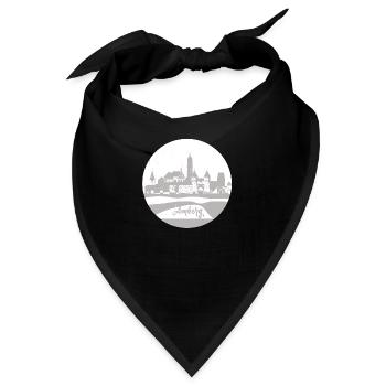 amberg,skyline,grau,kreis,scherenschnitt - Bandana - Schwarz - Vorne