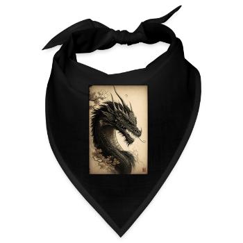 Japanischer Drache Chinesischer Drache - Bandana - Schwarz - Vorne
