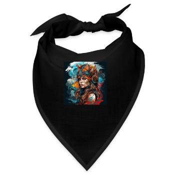 Wikinger Schildmaid im Kunst Design, Wikinger Fans - Bandana - Schwarz - Vorne