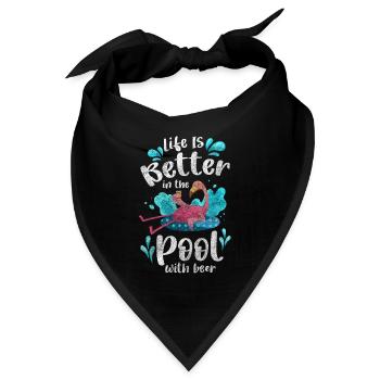 Pool Schwimmen Sommer Alkohol - Bandana - Schwarz - Vorne