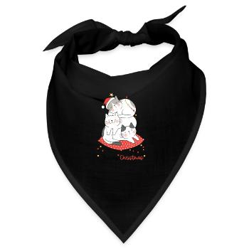 Miau Weihnachten - Bandana - Schwarz - Vorne