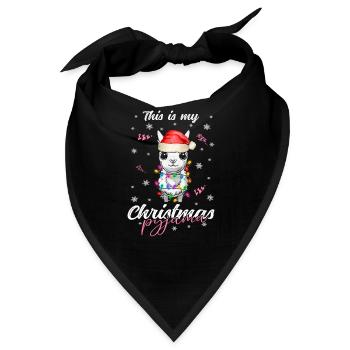 lustig Lama Weihnachten Weihnachtsschlafanzug - Bandana - Schwarz - Vorne