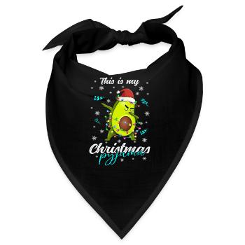 Avokado Pyjama Weihnachten Schlafen - Bandana - Schwarz - Vorne
