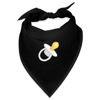 Weißer Schnuller - Baby Schnuller - Schnuller - Bandana - Schwarz - Vorne