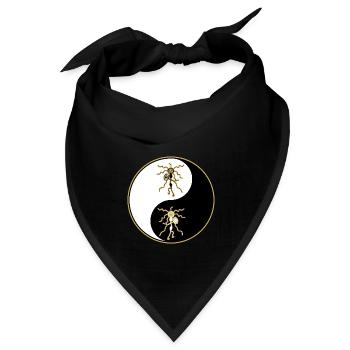 Schamane tanzt in Yin Yang - Bandana - Schwarz - Vorne