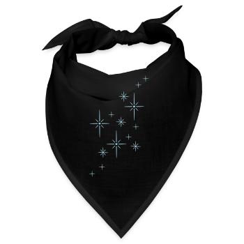 Glitzer Sterne Funkeln - Bandana - Schwarz - Vorne