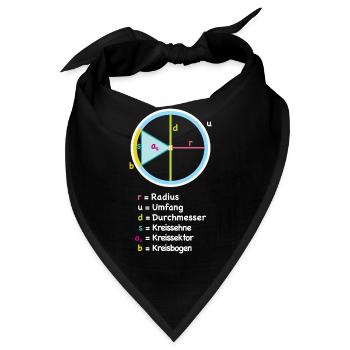 Kreis Radius Diagramm Kunst - Bandana - Schwarz - Vorne