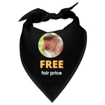 Kostenloser fairer Preis | Weißer Text - Bandana - Schwarz - Vorne