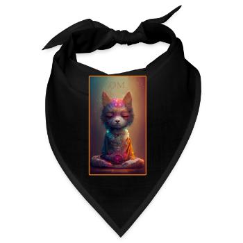 Katze meditiert - Esoterik , Yoga, Zen, shiva - Bandana - Schwarz - Vorne