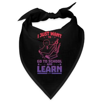 ich möchte in die Schule und lernen - Bandana - Schwarz - Vorne