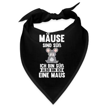 Mäuse sind süß ich bin süß also bin ich ein Mäuse - Bandana - Schwarz - Vorne