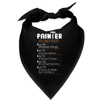 Painter Hourly Rate Profession Job - Bandana - Schwarz - Vorne
