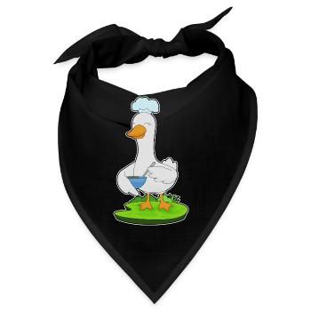 Ente Koch Schüssel Kochen - Bandana - Schwarz - Vorne